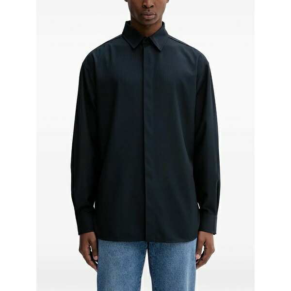 アイスバーグ メンズ シャツ トップス Textured collared shirt Black|asty
