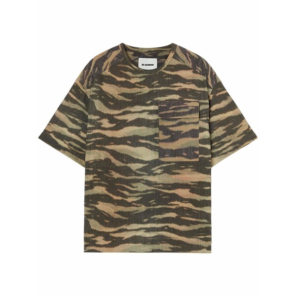 ジル・サンダー メンズ Tシャツ トップス Printed cotton t-shirt Green|asty