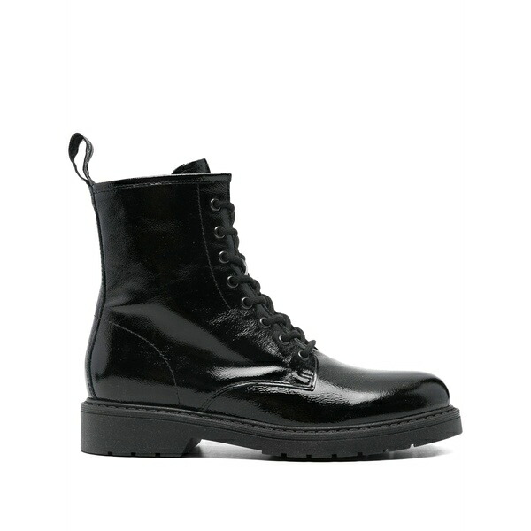 ネロ ジャルディーニ レディース ブーツ シューズ Lace-up patent-leather boots Black|asty