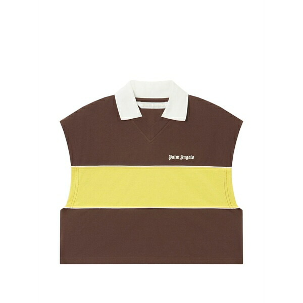 パーム・エンジェルス レディース スポーツシャツ トップス Classic logo boxy polo top Brown