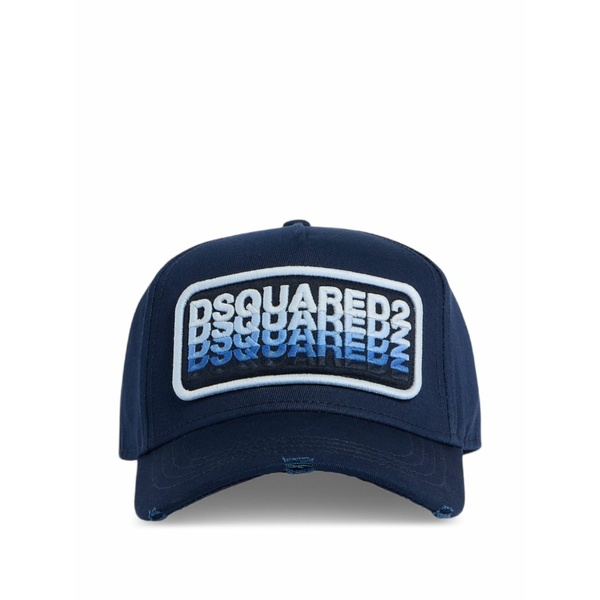 ディースクエアード メンズ かぶり笠 付属品 Logo-embroidered baseball cap Blue