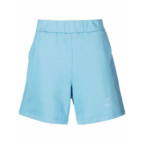 開会式 メンズ 心地好いズボン下 ボトムス Logo-embroidered cotton track shorts Blue ズボン・パンツ-メンズファッション