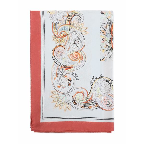 エトロ レディース 消音装置・袈裟・えり巻き 佩び物 Paisley-print border-detail scarf White