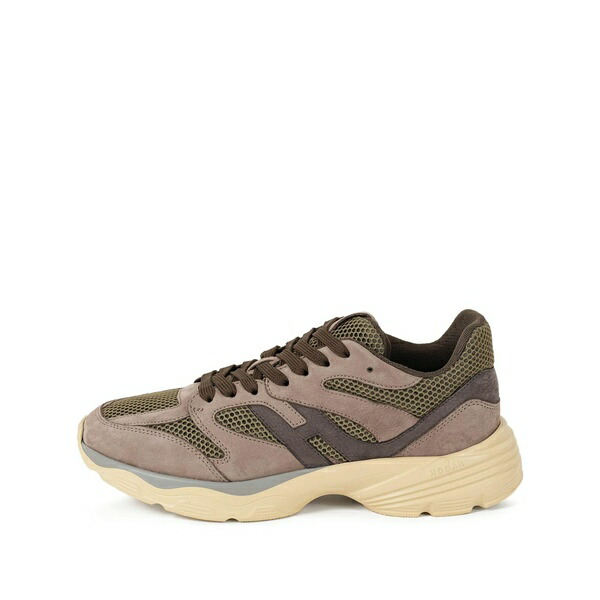 ホー火器 メンズ スニーカー シューズ Logo-appliqu?? panelled sneakers Brown