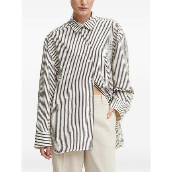 デイ・ビルゲール・エ・ミッケルセン レディース シャツ トップス Striped chest-pocket shirt Black