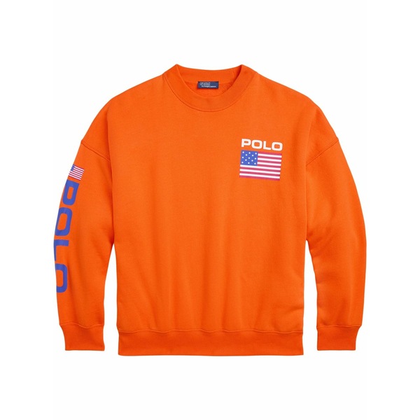 ラルフローレン レディース 編み物\u0026スウェーター アウター Logo-print sweatshirt Orange