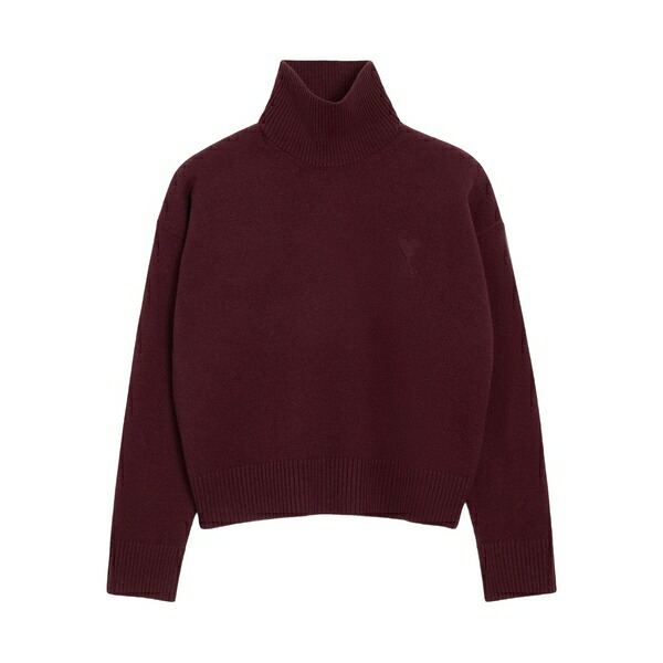 意中の女 メンズ 編み物\u0026プルオーバー アウター Ami de coeur funnel-neck wool sweater Brown