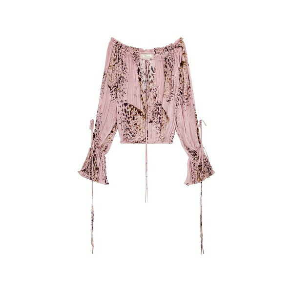 ブルマリン レディース シャツ トップス Butterfly-print blouse Pink｜asty