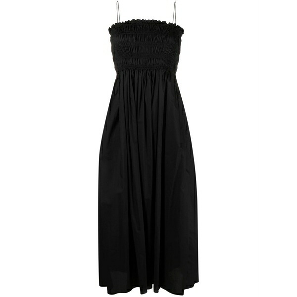 マトー レディース 衣装 トップス Shirred-panel poplin MIDI dress Black