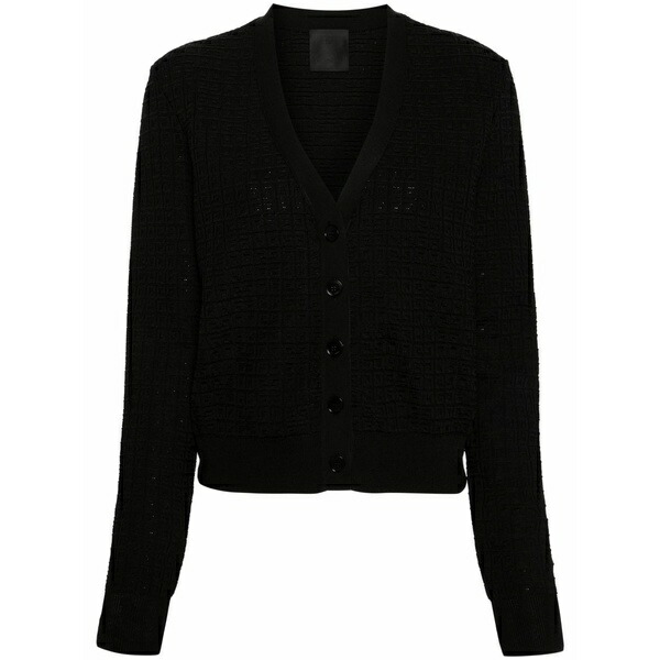 ジバンシー レディース ジレー アウター 4g-jacquard v-neck cardigan Black