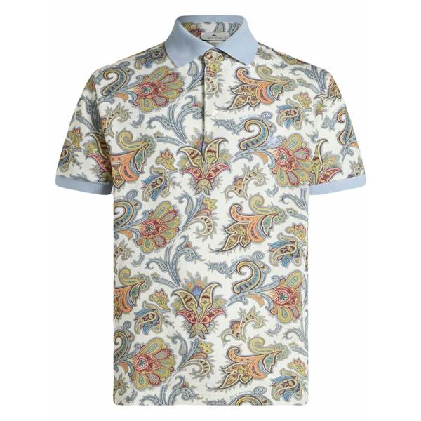 エトロ メンズ スポーツシャツ トップス Paisley cotton polo shirt White