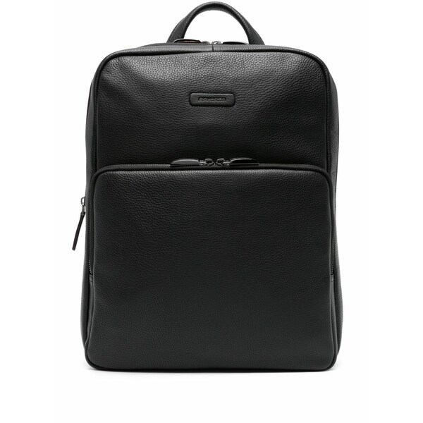ピークアドロ  メンズ うしろ側容器に並べる・背嚢 御徒面子 Logo-patch leather backpack Black