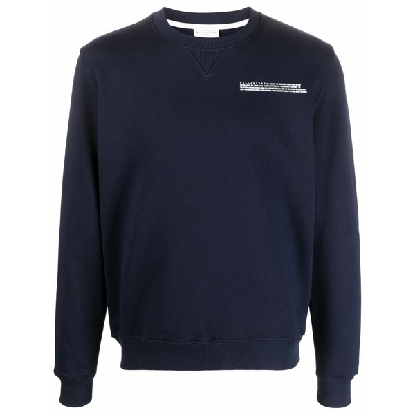 バランタイン メンズ 編み物\u0026プルオーバー アウター Logo-print cotton jumper Blue