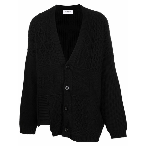 アンブッシュ メンズ ジレー アウター Patchwork knitted cardigan Black