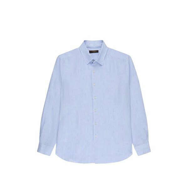 投げることお召しもの メンズ プルオーバー トップス Linen shirt Blue トップス-メンズファッション
