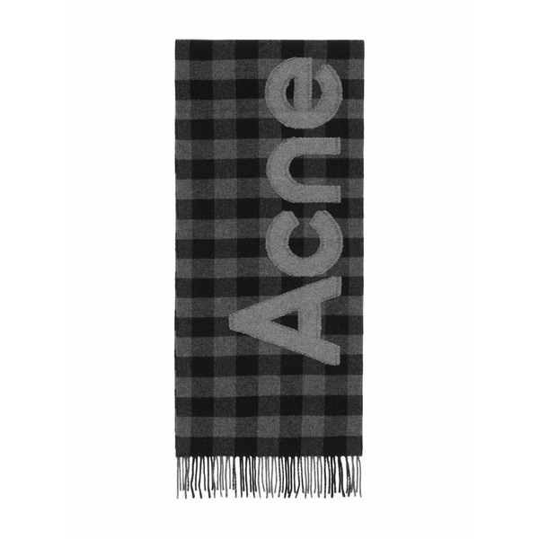 アクネ ストゥディオズ メンズ えり巻き・袈裟・えり巻き 付属物 Gingham logo scarf Black
