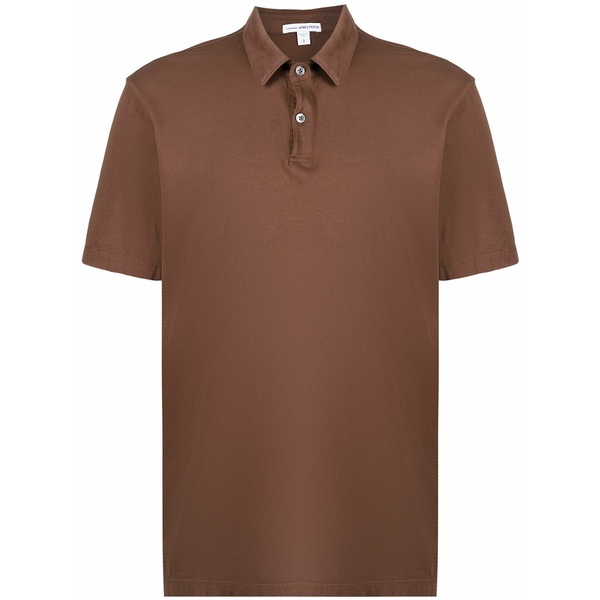 ジェームス 金入れ メンズ スポーツシャツ トップス Plain polo shirt  Brown メンズファッション-ポロシャツ-トップス