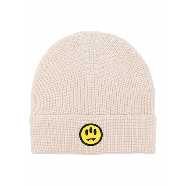 バロウ メンズ 帽子 アクセサリー Logo-patch beanie White｜asty