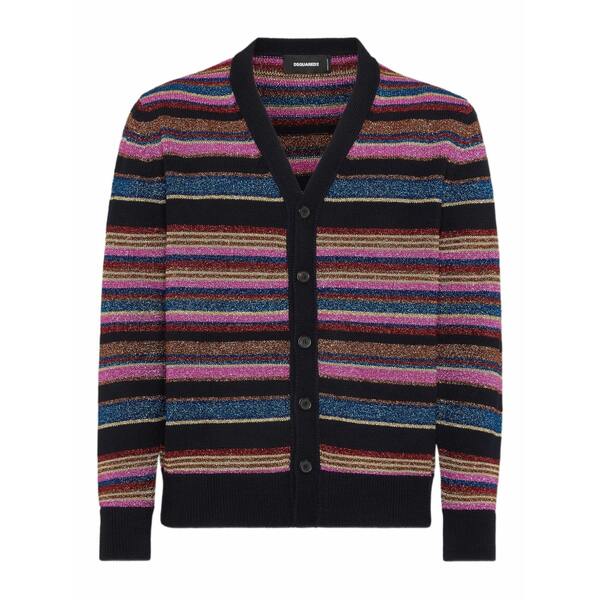 ディースクエアード メンズ ジレー アウター Striped cardigan Pink
