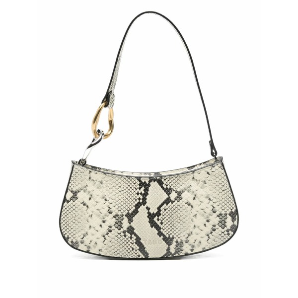 ステゥド レディース ショルダーバッグ バッグ Ollie snakeskin hardware tote bag White