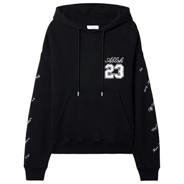 象牙色 メンズ パーカー・スウェットシャツ アウター 23 skate logo-embroidered hoodie Black
