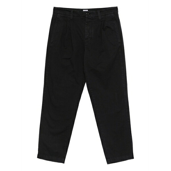 シーピーカンパニー メンズ カジュアルパンツ ボトムス Pleated cotton trousers Black|asty