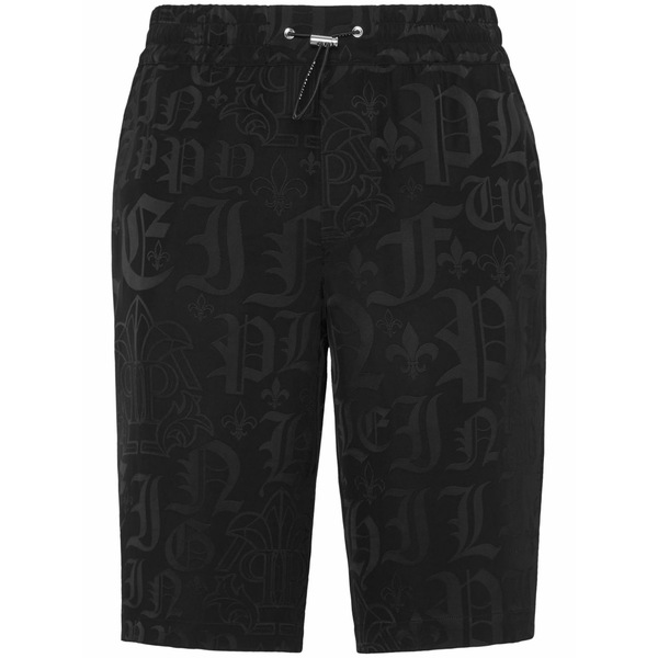 フィリッププレイン メンズ カジュアルパンツ ボトムス Monogram-jacquard bermuda shorts Black｜asty