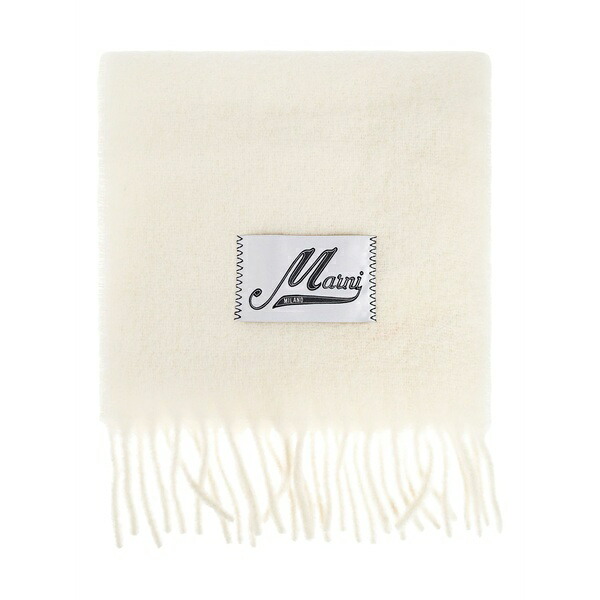 マルニ レディース 消音装置・袈裟・えり巻き 佩び物 Logo-patch scarf  White