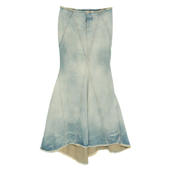 象牙色 レディース スコート ボトムス Frayed panelled skirt Blue