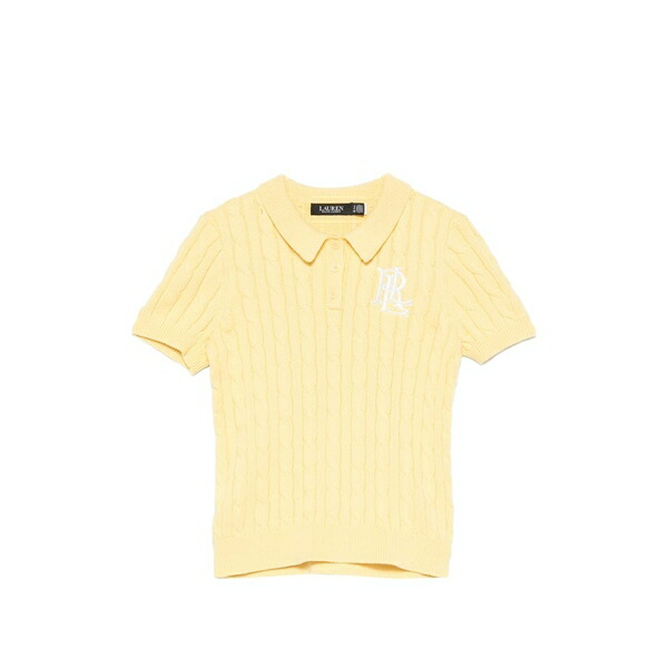 ラルフローレン レディース スポーツシャツ トップス Natrissa cable-knit polo shirt Yellow