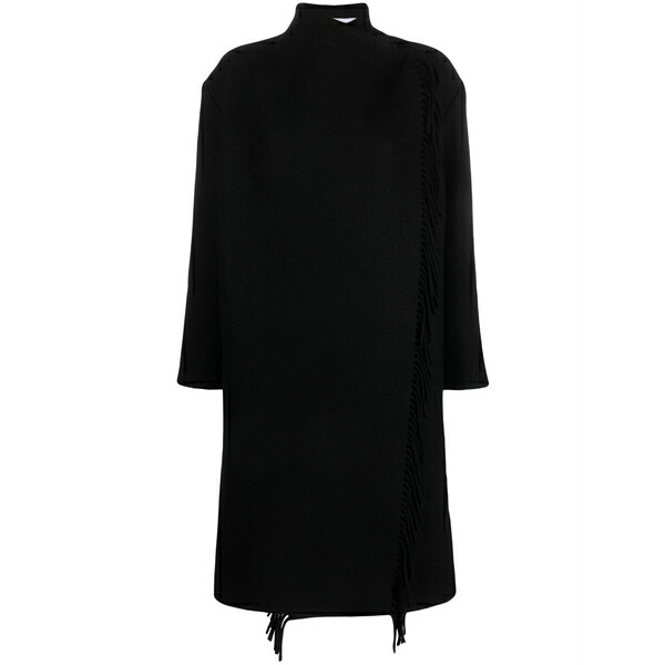 イロ レディース 厚地の外套 アウター Ricky fringed wool-blend coat Black