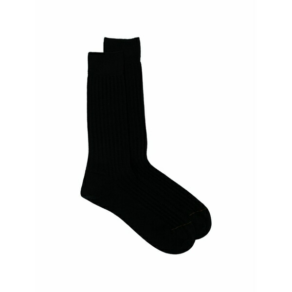 ゼニア メンズ ソックス アンダー御召しもの Ribbed-knit mid-calf socks Blue