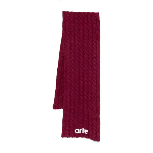 アルテ アンベルス メンズ 消音装置・袈裟・えり巻き 佩び物 Cable-knit scarf Red