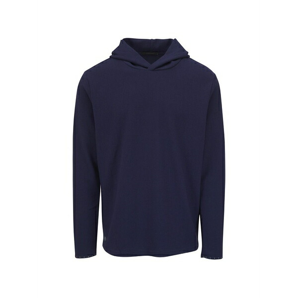 グレイソン メンズ シャツ トップス Waffle-knit hoodie Blue｜asty