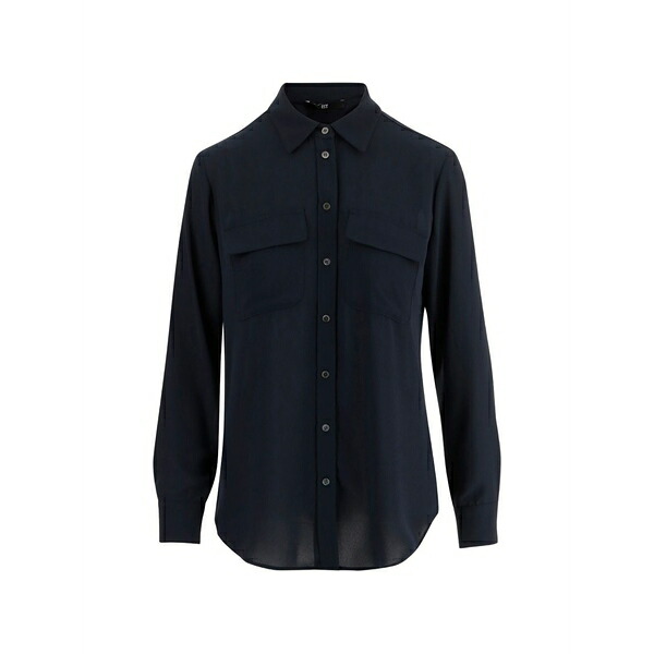 エフ.イット レディース プルオーバー トップス Flap-pocket buttoned shirt Blue