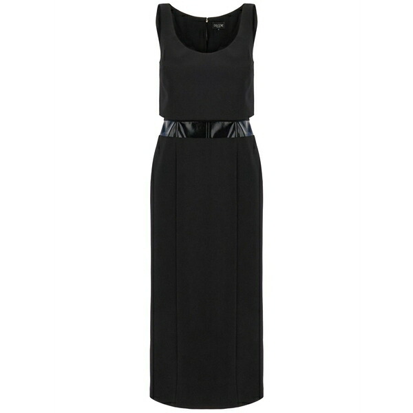 デル コーレ レディース ワンピース トップス Contrasting-panel midi dress Black｜asty