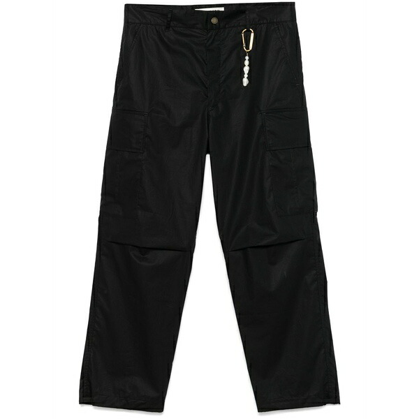 うす暗い運動場 メンズ 心地好いズボン下 ボトムス Saint cargo trousers Black