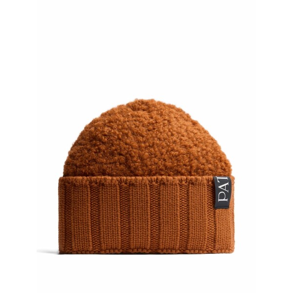 ジャンパトゥ メンズ かぶり笠 付属品 Boucl?? ribbed beanie hat Brown