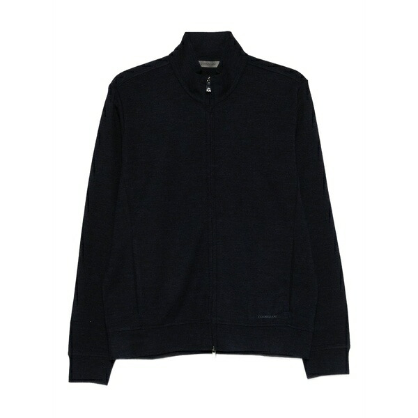 コルネリアーニ メンズ ジレー アウター Zip-front knitted cardigan Blue