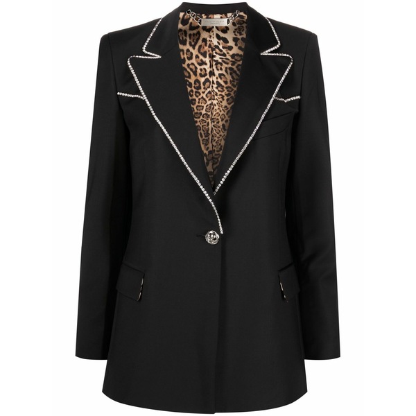 フィリップ飾り気の無い レディース 上衣＆上衣 アウター Crystal-embellished single-breasted blazer Black