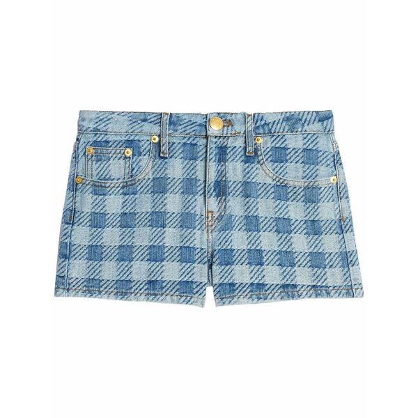 アミ レディース カジュアルパンツ ボトムス Mini checkered denim shorts Blue|asty