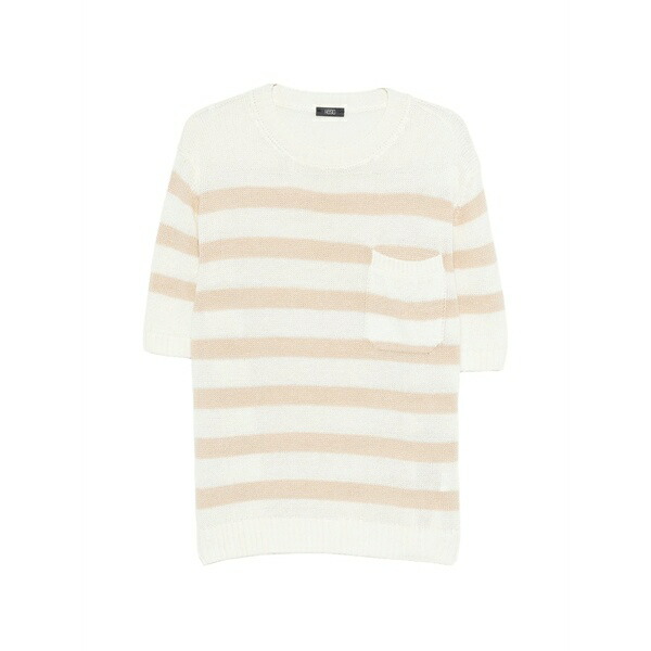 オジオ メンズ ニット&セーター アウター Striped patch-pocket sweater White｜asty
