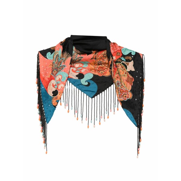 エトロ レディース 消音装置・袈裟・えり巻き 佩び物 Paisley-pattern beaded scarf Black