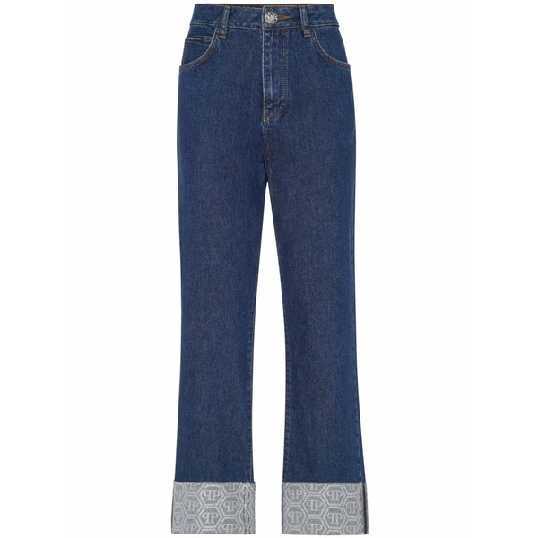 フィリッププレイン レディース デニムパンツ ボトムス Monogram loose-fit jeans Blue