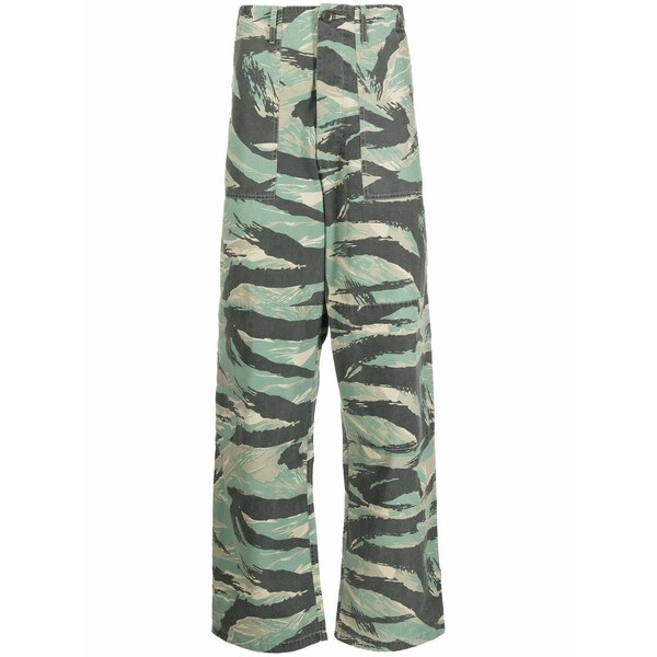 マハリシ メンズ カジュアルパンツ ボトムス Camouflage-print straight-leg trousers Green｜asty