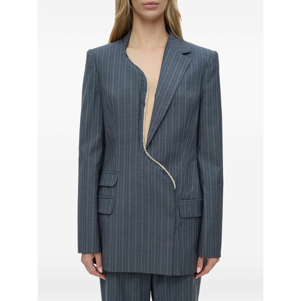 クリストファーエスバー レディース 上衣＆上衣 アウター Torrent pinstripe-pattern blazer Blue