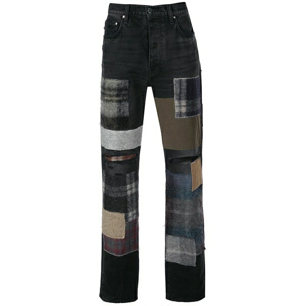 アミリ メンズ デニムパンツ ボトムス Mohair patchwork loose jeans Black｜asty