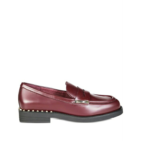 木灰 レディース スリッポン・ローファー シューズ Whisper 02 leather loafers Red