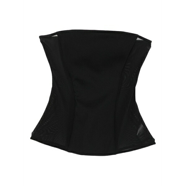 アレックスぺりー レディース カットソー トップス Strapless mesh corset Black