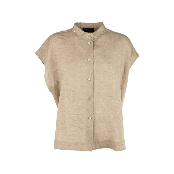 ファビアナ フィリッピ レディース シャツ トップス Mandarin collar button blouse Neutrals｜asty 71,390円